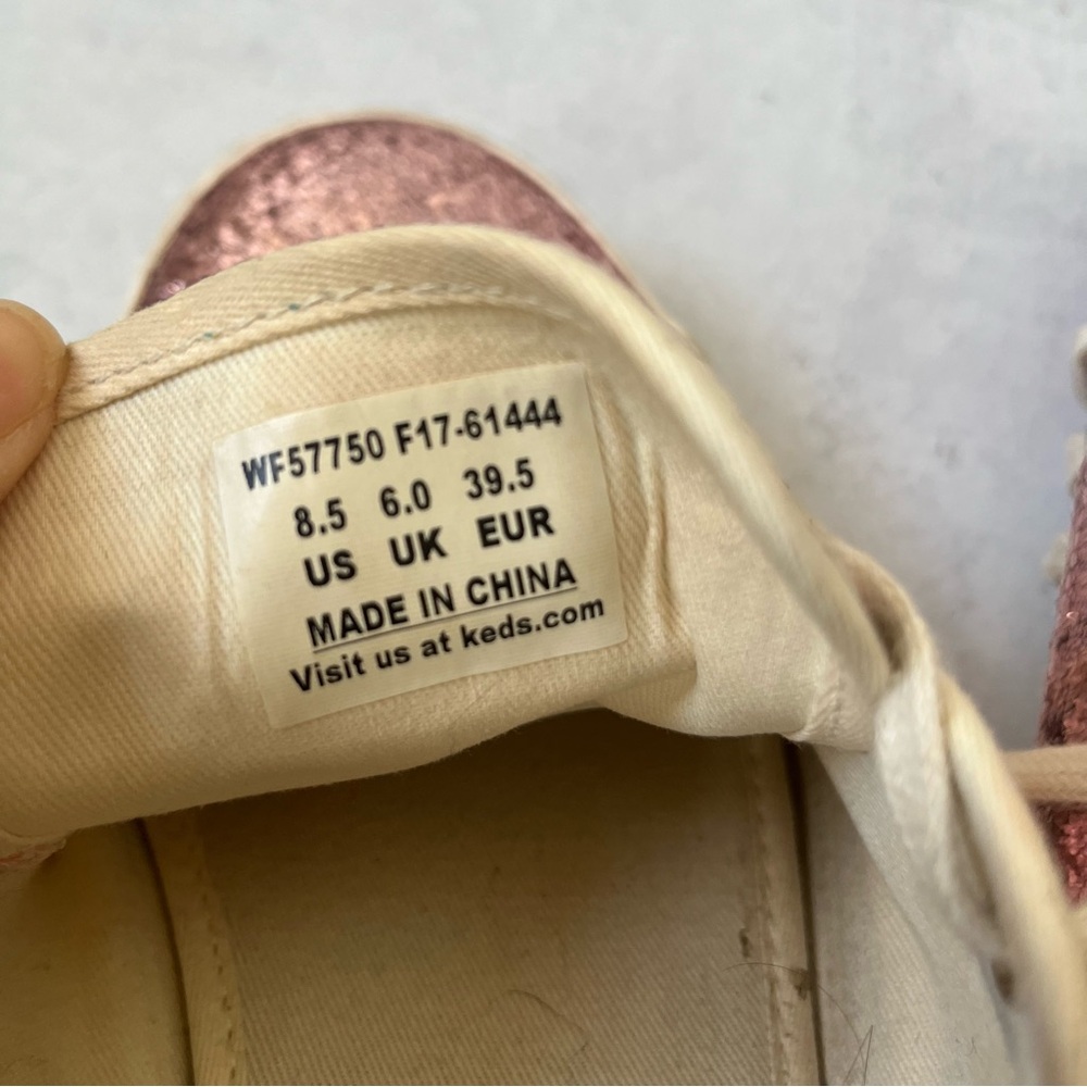 Kate Spade Keds Pink Glitter Sneakers 8.5 - Picture 7 of 7